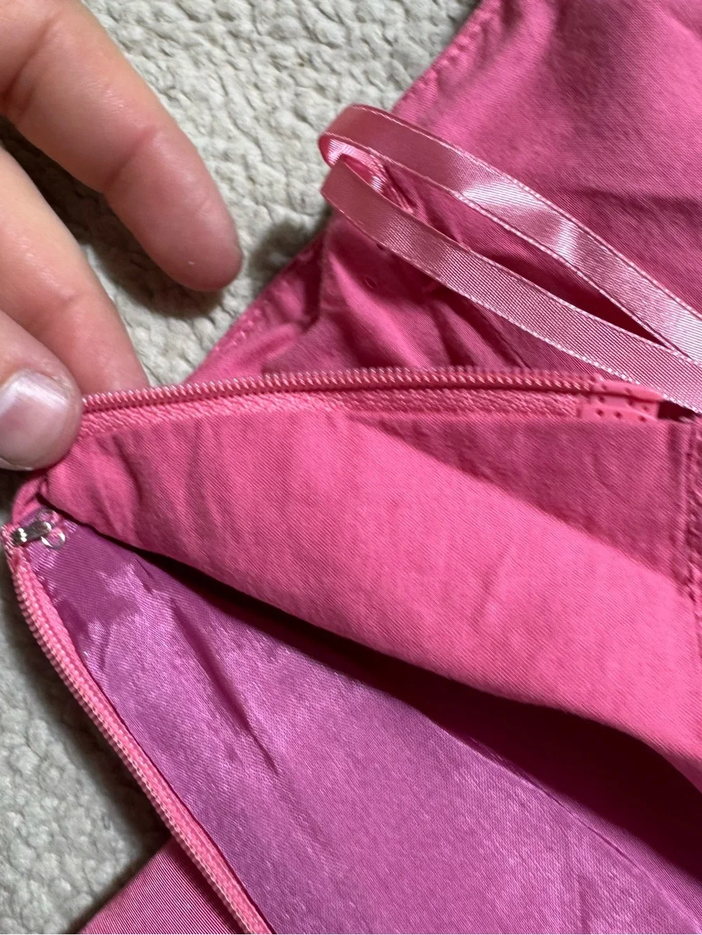 J Crew Dress‎ Womens 2P Petite Pink Mini Strapless Lined 100% Silk Back Zip